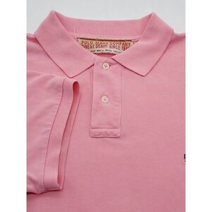 Polo JEAN COMPANY RALPH LAUREN Men's LARGE Short Sleeve Pink with RL Logo Shirt.